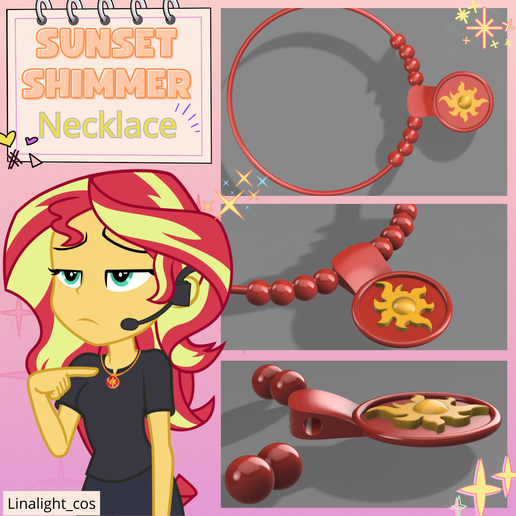 🌇 Sunset Shimmer Necklace・ 3D File for 3D printing・Cults