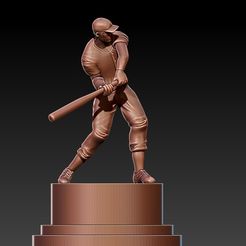 ygyuy.jpg MLB - Baseball player trophy statue destop - 3d Print