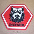 cabeza-perro-cartel-letrero-rotulo-impresion3d-peligro.jpg Beware of Dog, poster, sign, sign, logo, print3d, animal, dangerous, protection