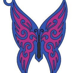 Mariposa_1_1.JPG Free STL file Butterfly_Keychain_1・Object to download and to 3D print