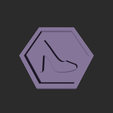 high_heel_shoe-3.png High Heel Shoe Symbol Hexagon – 3D Printable Game Token