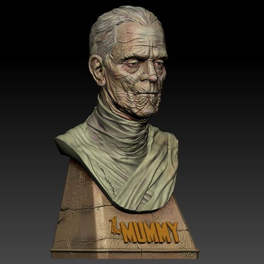 OBJ file The Mummy 1932 Bust 👻 ・3D printable design to