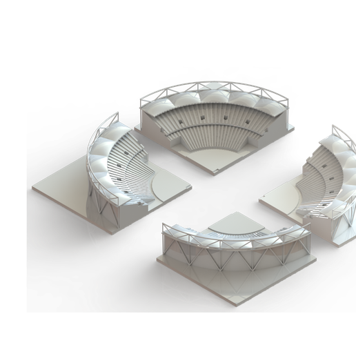 Modular 3D Printable Stadium Arena – Scale Model STL