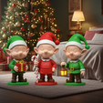 6.png Милые рождественские эльфы трио 3D файл печати | Санта помощник эльфа фигурки | Рождество эльфа фигурки | Праздничный декор стола и подарок