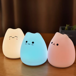 3-Gatitos.png STL file Adorable kitty lamp to decorate your bedroom - Kitty uwu・3D printer design to download
