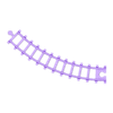 Rail-curve_45grd_11mm_left.stl SIKU Train railroad track Set (Railroad track width 11mm)