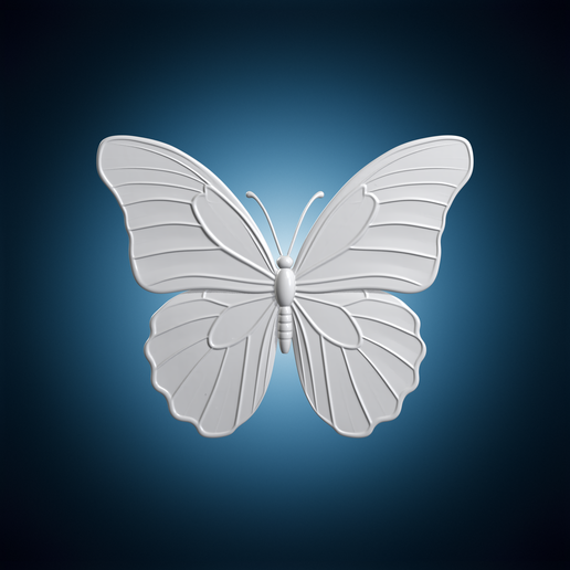 Morpho Butterfly Wing Sculpture 3D Print Model