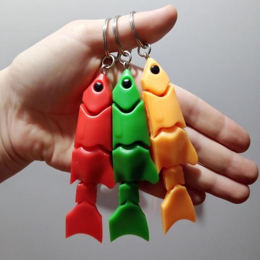 Articulated Danio Goldfish Keychain - Flexi Fish Toy
