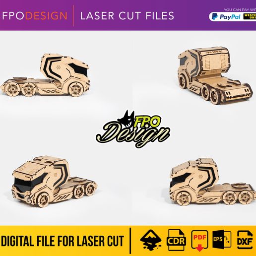 MAVERIK-CABEZAL.jpg Trailer con remolque madera caja para vino planos para corte láser, contiene guía de armado caja regalo guardar vino CDR png svg eps camión