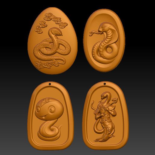 Snake Zodiac Pendant 4 3D model