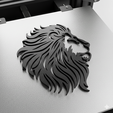 mockup_01.png 013 Lion Head Wall Decor Art 3D Print Laser Cut Files