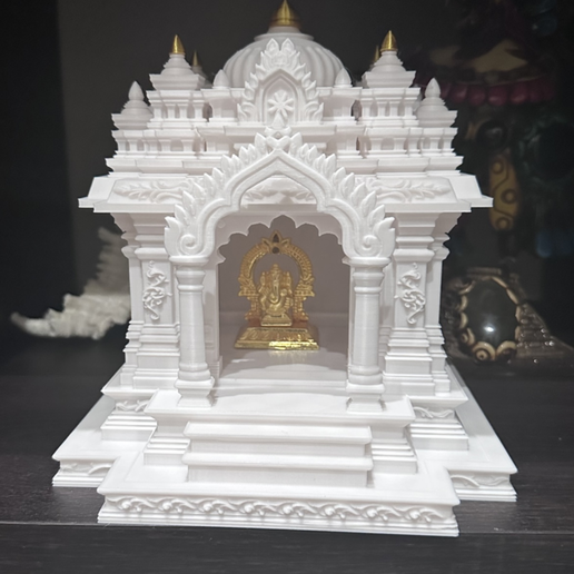 IMG_7150.png Traditional Hindu temple | Table Top temple 3d file | Indian office temple | Pooja Mandir STL