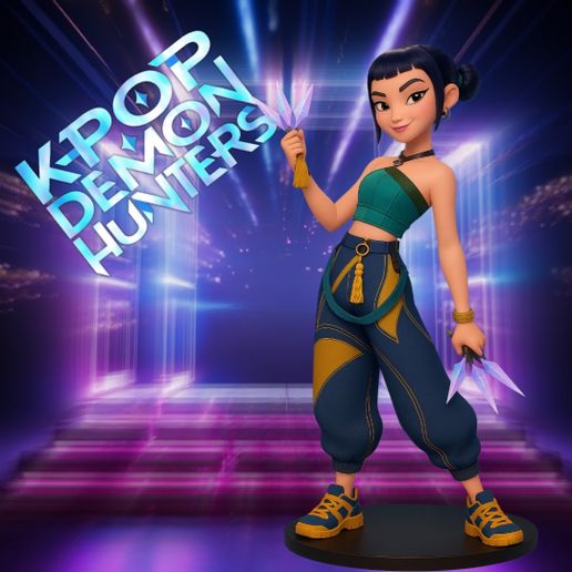 🥷 Zoey - K-Pop Demon Hunters Ninja Idol (STL) | Figura de anime