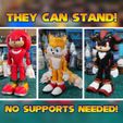 Pack.jpg FLEXI SONIC THE HEDGEHOG TEAM (KNUCKLES, TAILS & SHADOW) - PRINT IN PLACE - NO SUPPORTS