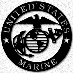 project_20230530_0227530-01.png STL file United States Marine wall art US marine corps wall decor 2d art・3D printing idea to download