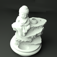 top.png BackFlow Incense Burner Baby Buddha and Rocks for 3D printing 3D print model