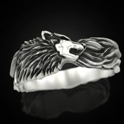 Wolf-band-ring-3.jpg Archivo STL Anillo banda lobo・Plan de impresora 3D para descargar