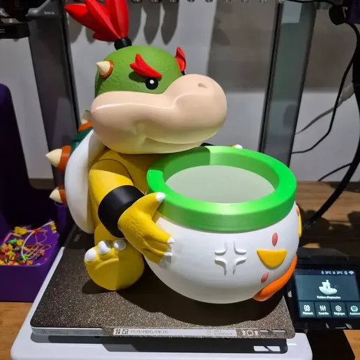 🐢 Bowser jr Popcorn Snack Bucket - (Super Mario Galaxy)・ STL File for ...