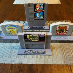 Nintendo-displays.jpg STL file Retro Nintendo Collection Of Game Display Stands・3D printing idea to download