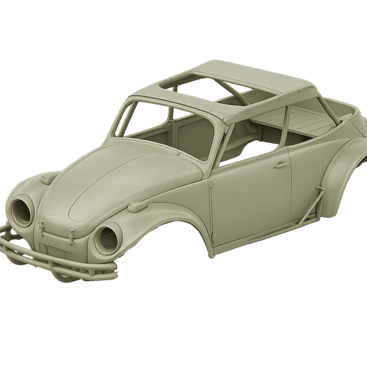 1968 Volkswagen Beetle custom baja chop top, hollow body, rc car, truck, crawler, scale model