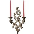 3ddd1.jpg Lampe murale gothique victorienne en bronze Porte-bougies Modèle 3D