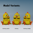 3D_Printed_Cartoon_Easter_Chick_Sitting_Variants2.png Cute Cartoon Easter Chick No. 2