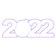 2022-1.stl Free STL file 2022 Cookie cutter・3D print object to download