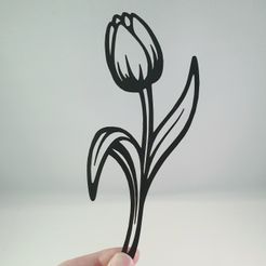 20200410_181604-01.jpeg STL file Tulip - Flower/Plant Sculpture - 2D Wall art・3D printing model to download