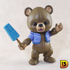 chubby-bear-07.png Файл 3D МИНИПРИНТ R005 - Медвежонок Кьюби・Модель для загрузки и 3D-печати