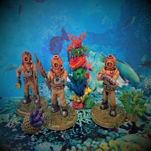 large_display_IMG_9978.JPG 28mm Sci Fi Deep Sea Diver with Harpoon Gun & Knife