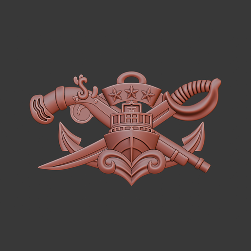 SWCC Master, Special warfare combatant-craft crewmen  3d relief .stl file