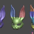 20.jpg Rabbit Mask - Fox Mask - Bunny Mask - Demon Kitsune Cosplay 3D print model