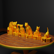 3c.png Dog Versus Cat Figure Chess Set Pet Character Chess Pieces