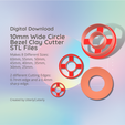 Cover-7.png 10mm wide Circle Bezel Clay Cutter - Geometric STL Digital File Download- 8 sizes and 2 Earring Cutter Versions, cookie cutter