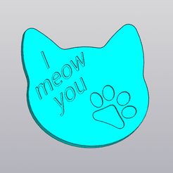 1.jpg Datei 3D Ich miau dich Becher Untersetzer・Modell für 3D-Druck zum herunterladen