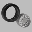 BRW-4.png BRW 890 WHEEL AND STRETCHED TIRE FOR 1/24 SCALE AUTO