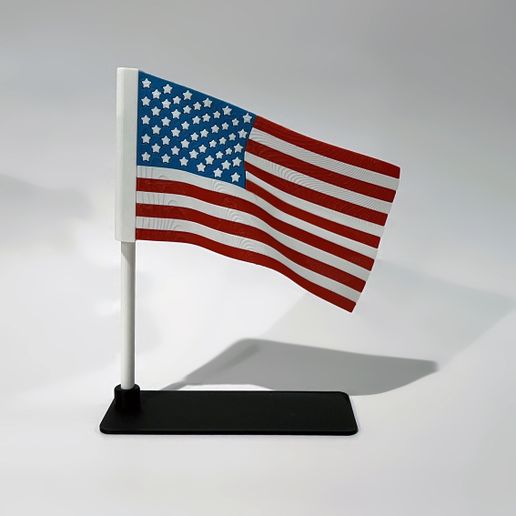 American Flag STL | Patriotic Flag Decor STL | 4th of July STL Files | NON-AMS Flag | Waving USA Flag Display | Commercial License Included