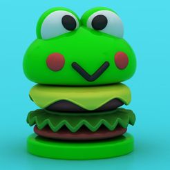1.jpg Unveiling the Fun and Creative Dismantlable Keroppi Burger 3D Printing Model!