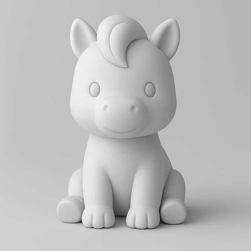Cute Cartoon Horse – 3D Printable Animal Figurine STL