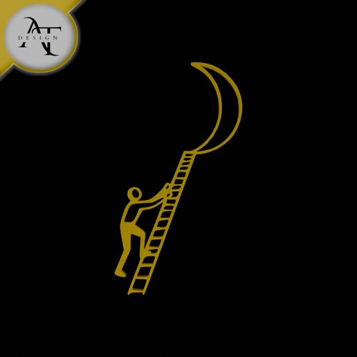 Ladder - Silhouette - 2D Wall Art Decor 3D model