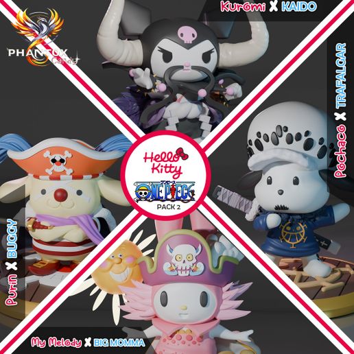 👋 Hello Kitty x One Piece Pack 2・ 3D File for 3D printing・Cults