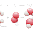 H2o2_Render_2.png Reaction of Hydrogen and Oxygen to Water