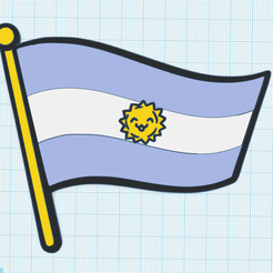 Bandera.png Файл STL Значок или булавка с аргентинским флагом・Шаблон для 3D-печати для загрузки