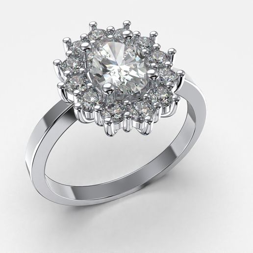 7.jpg Engagement ring OVAL 7x5mm 06ct -STL printable