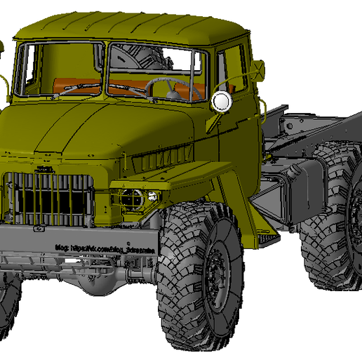 🚗 Chassis of Ural-375E 1964-1966・ STL File for 3D printing・Cults