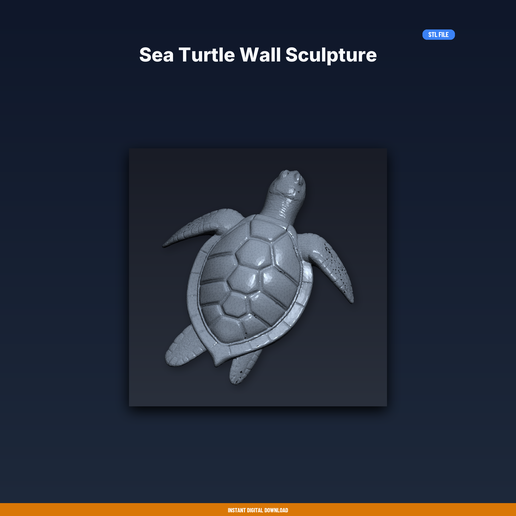 Sea Turtle Wall Sculpture - 3D Printable STL File