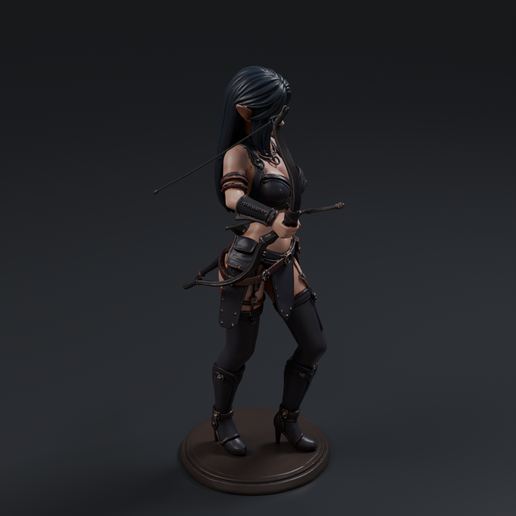 Elven Huntress 3 3D printable STL miniature