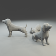 4.png Low polygon dachshund 3D print model  in three poses