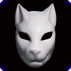 z61.png Archivo STL Kitsune Demon Fox Mascara de Zorro Kitsune 11・Diseño imprimible en 3D para descargar, AlexCamposNexus