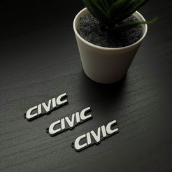 IMG_1228.jpg 3D file Civic Keychain・3D printing design to download